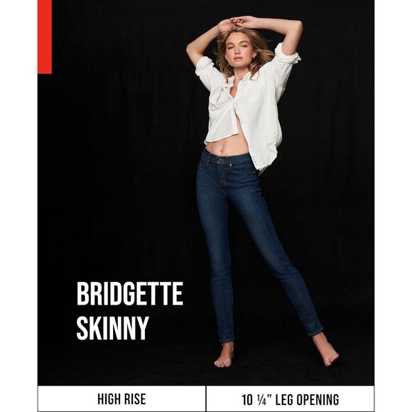 Women's High Rise Skinny Jeans Cotton Spandex 28W 27L Medium Wash - Picture 6 of 6